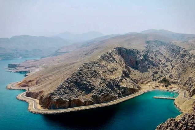 Taba’s rugged mountain landscape with a dramatic view of the Red Sea in the background