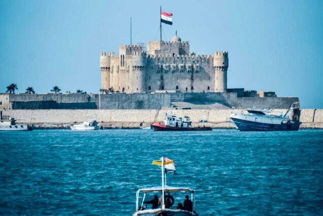 Qaitbay Citadel on the Mediterranean coast in Alexandria, Egypt